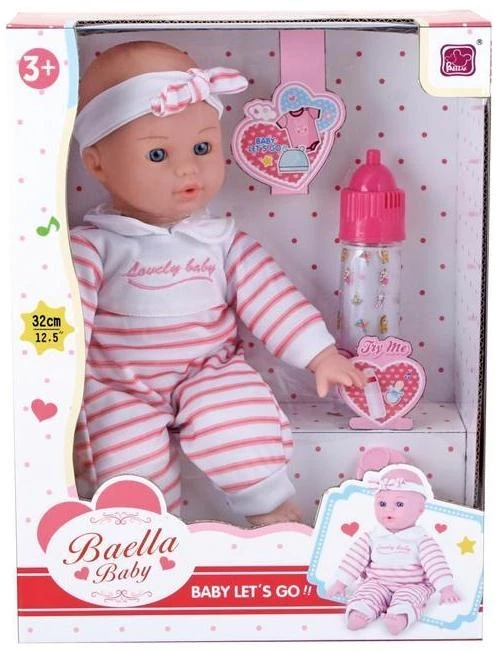 Blue Toys Κούκλα Μωρό Baella Baby Με Μπιμπερό 30 Εκ. (MKI992447)