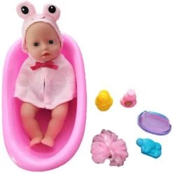Blue Toys Κούκλα Μωρό Baby May May Με Μπανιέρα (MKL412403)